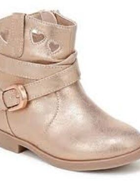 Girls Metallic Rose Gold Ankle Boots with Heart Detail Blowfish Malibu